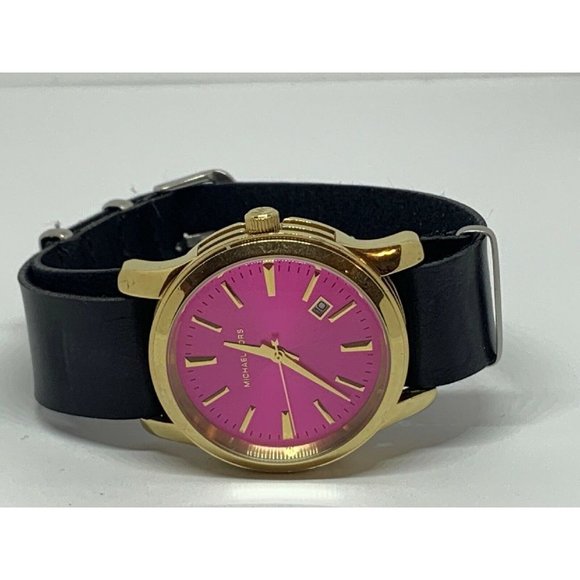 Michael Kors MK5801 Women Black Leather Analog Pin main image 4